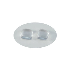 Riyogems, 1 pieza, cabujón de cuarzo de cristal blanco, 8x8mm, forma cuadrada, gema suelta de calidad asombrosa