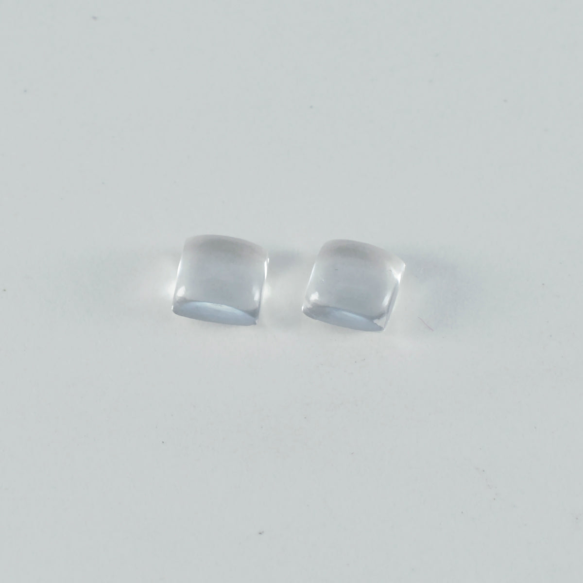 riyogems 1pc ホワイトクリスタルクォーツカボション 7x7 mm 正方形の形のかなり品質の宝石