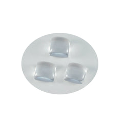 Riyogems 1 Stück weißer Kristallquarz-Cabochon, 8 x 8 mm, quadratische Form, erstaunliche Qualität, loser Edelstein