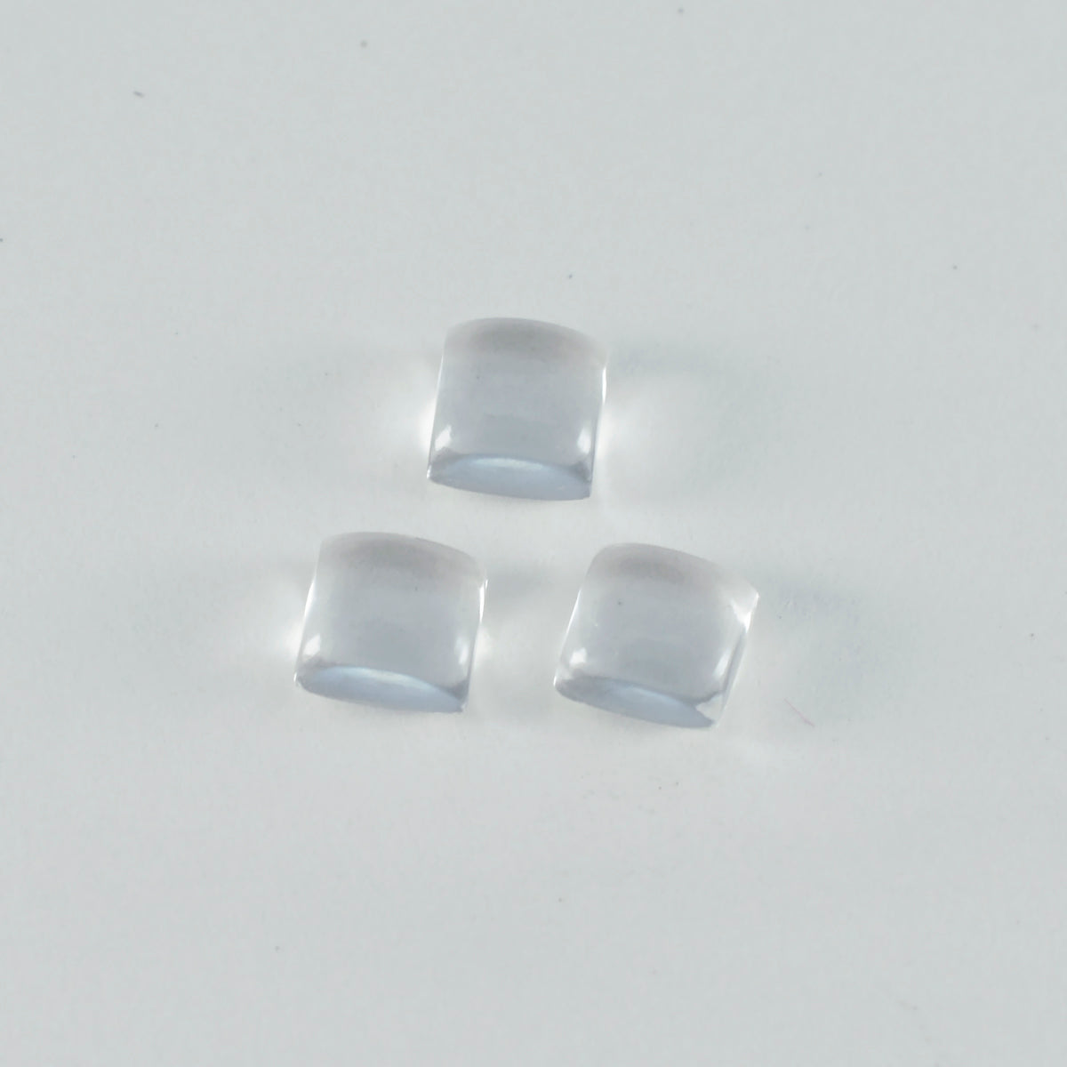 Riyogems 1pc cabochon de quartz en cristal blanc 8x8mm forme carrée qualité étonnante gemme en vrac