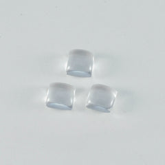 Riyogems 1 Stück weißer Kristallquarz-Cabochon, 8 x 8 mm, quadratische Form, erstaunliche Qualität, loser Edelstein