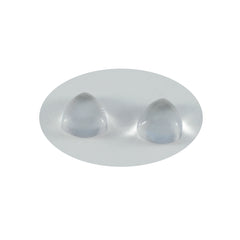 Riyogems, 1 pieza, cabujón de cuarzo de cristal blanco, 12x12mm, forma de billón, piedra suelta de calidad de belleza