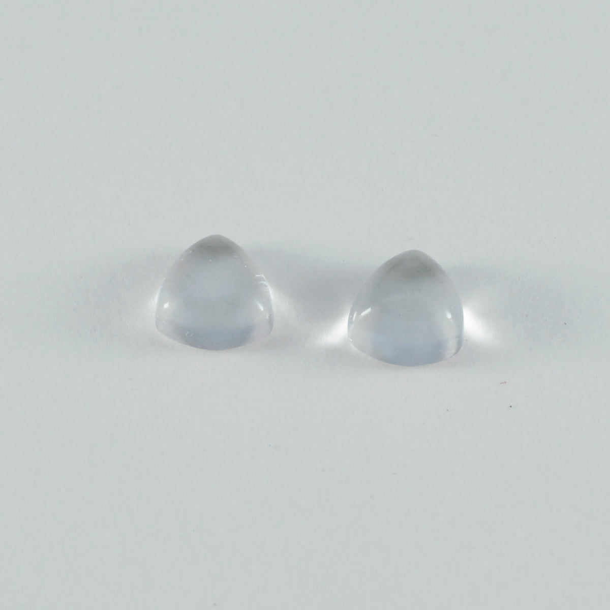 Riyogems 1PC White Crystal Quartz Cabochon 11x11 mm Trillion Shape awesome Quality Loose Gems