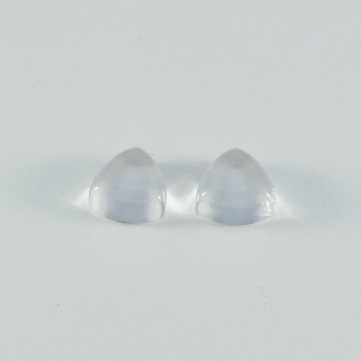 Riyogems 1PC White Crystal Quartz Cabochon 12x12 mm Trillion Shape beauty Quality Loose Stone