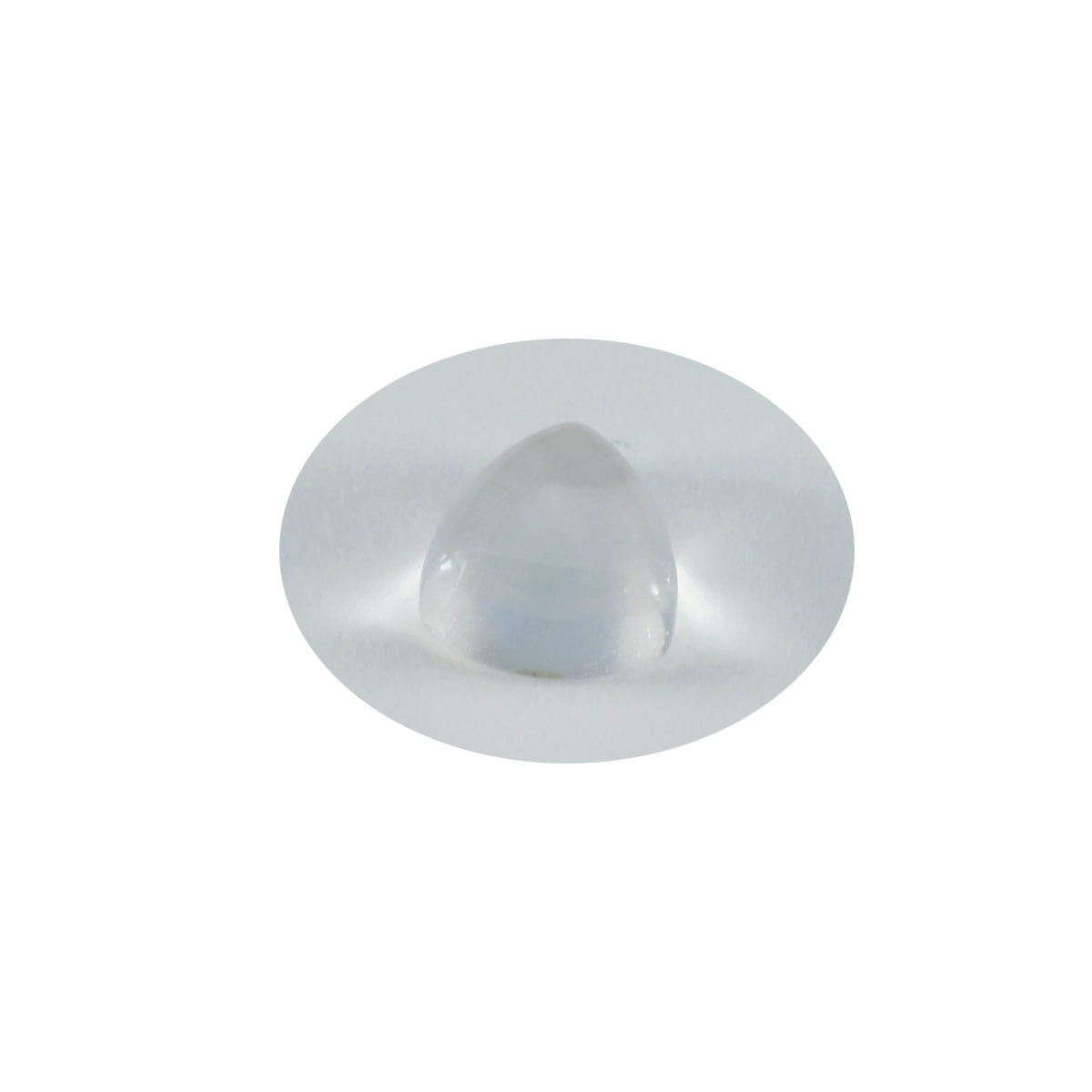Riyogems 1PC White Crystal Quartz Cabochon 15x15 mm Trillion Shape A Quality Gems