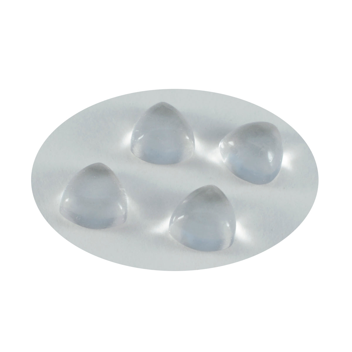 Riyogems – cabochon de quartz en cristal blanc, 7x7mm, en forme de trillion, pierres précieuses de qualité surprenante, 1 pièce