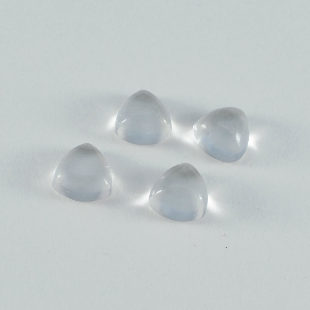 Riyogems 1PC White Crystal Quartz Cabochon 7x7 mm Trillion Shape startling Quality Gems