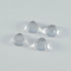 Riyogems 1 Stück weißer Kristallquarz-Cabochon, 7 x 7 mm, Billionenform, verblüffende Qualitätsedelsteine