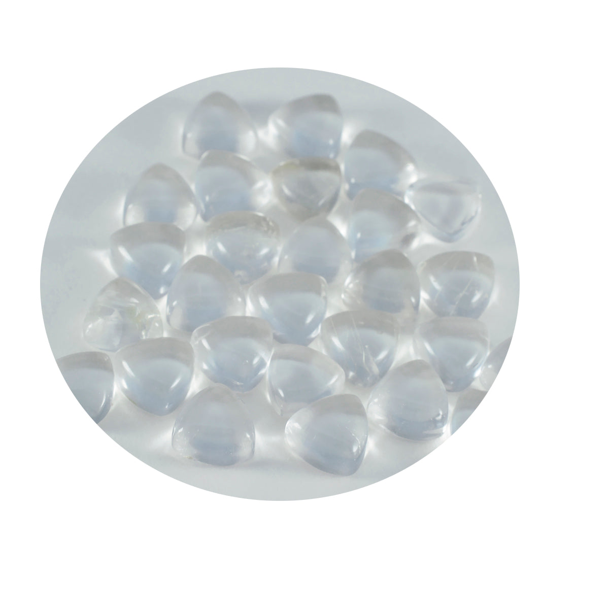 Riyogems – cabochon de quartz en cristal blanc, 8x8mm, en forme de trillion, pierre de qualité merveilleuse, 1 pièce