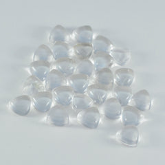 Riyogems 1 pieza cabujón de cuarzo de cristal blanco 9x9 mm forma de trillón piedra preciosa de calidad dulce