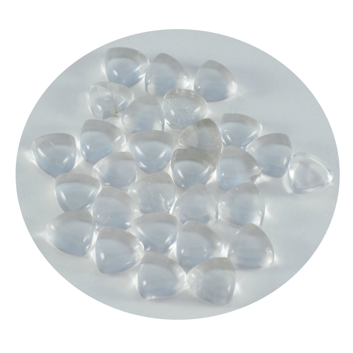 Riyogems 1 Stück weißer Kristallquarz-Cabochon, 9 x 9 mm, Billionenform, süßer Qualitätsedelstein