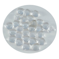 Riyogems 1PC White Crystal Quartz Cabochon 9x9 mm Trillion Shape sweet Quality Gemstone
