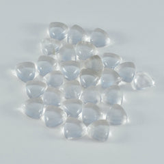 Riyogems 1PC White Crystal Quartz Cabochon 9x9 mm Trillion Shape sweet Quality Gemstone