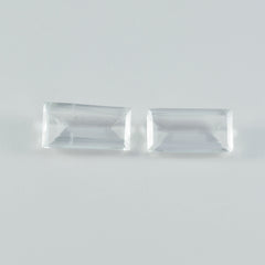 Riyogems 1PC White Crystal Quartz Faceted 5x10 mm Baguett Shape A+ Quality Loose Gem
