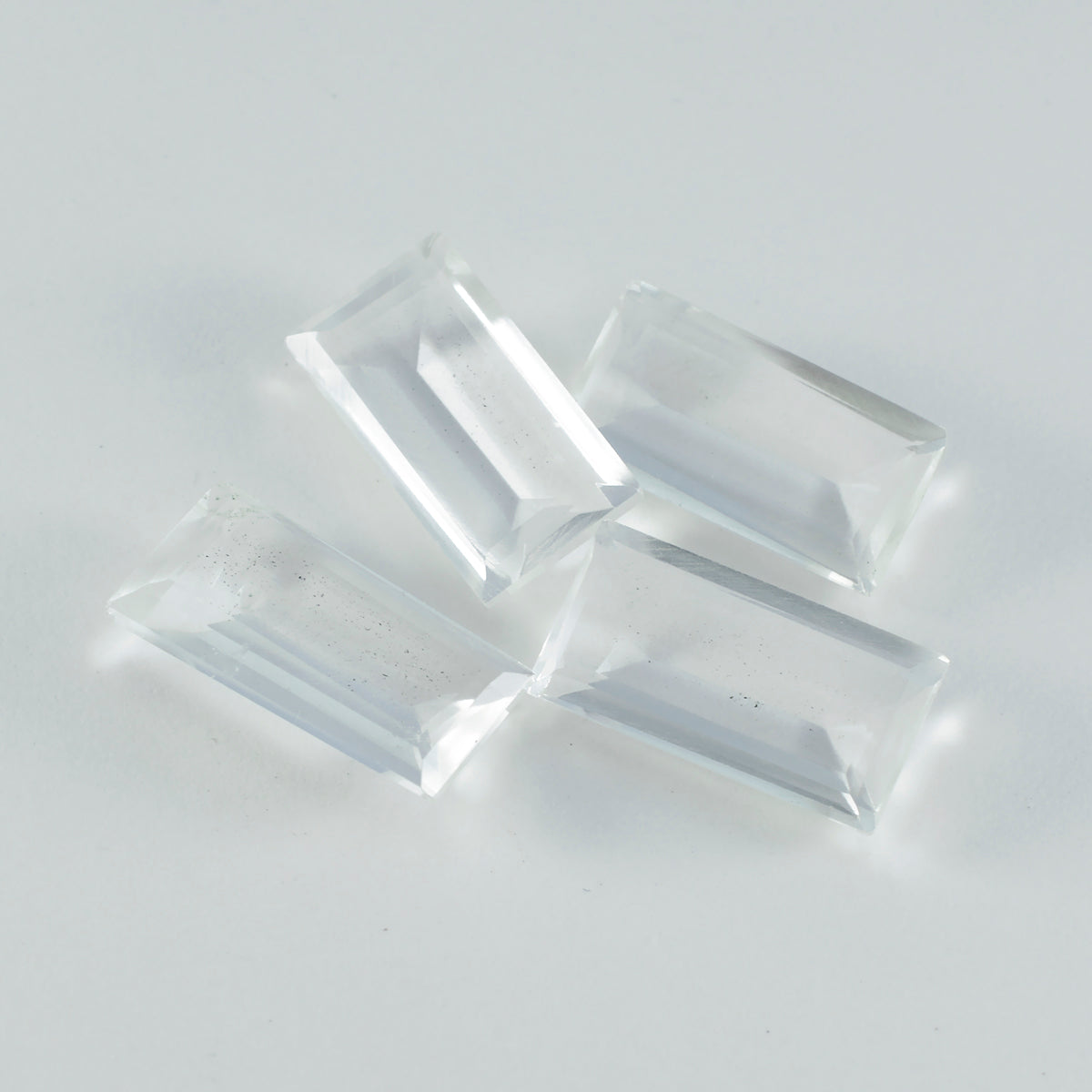 riyogems 1pc white crystal quartz faceted 7x14 mm baguett shape a1 quality loose stone