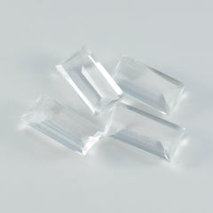 riyogems 1pc white crystal quartz faceted 7x14 mm baguett shape a1 quality loose stone