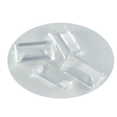 riyogems 1 pezzo di cristallo di quarzo bianco sfaccettato 8x16 mm a forma di baguette, pietra preziosa sfusa di buona qualità