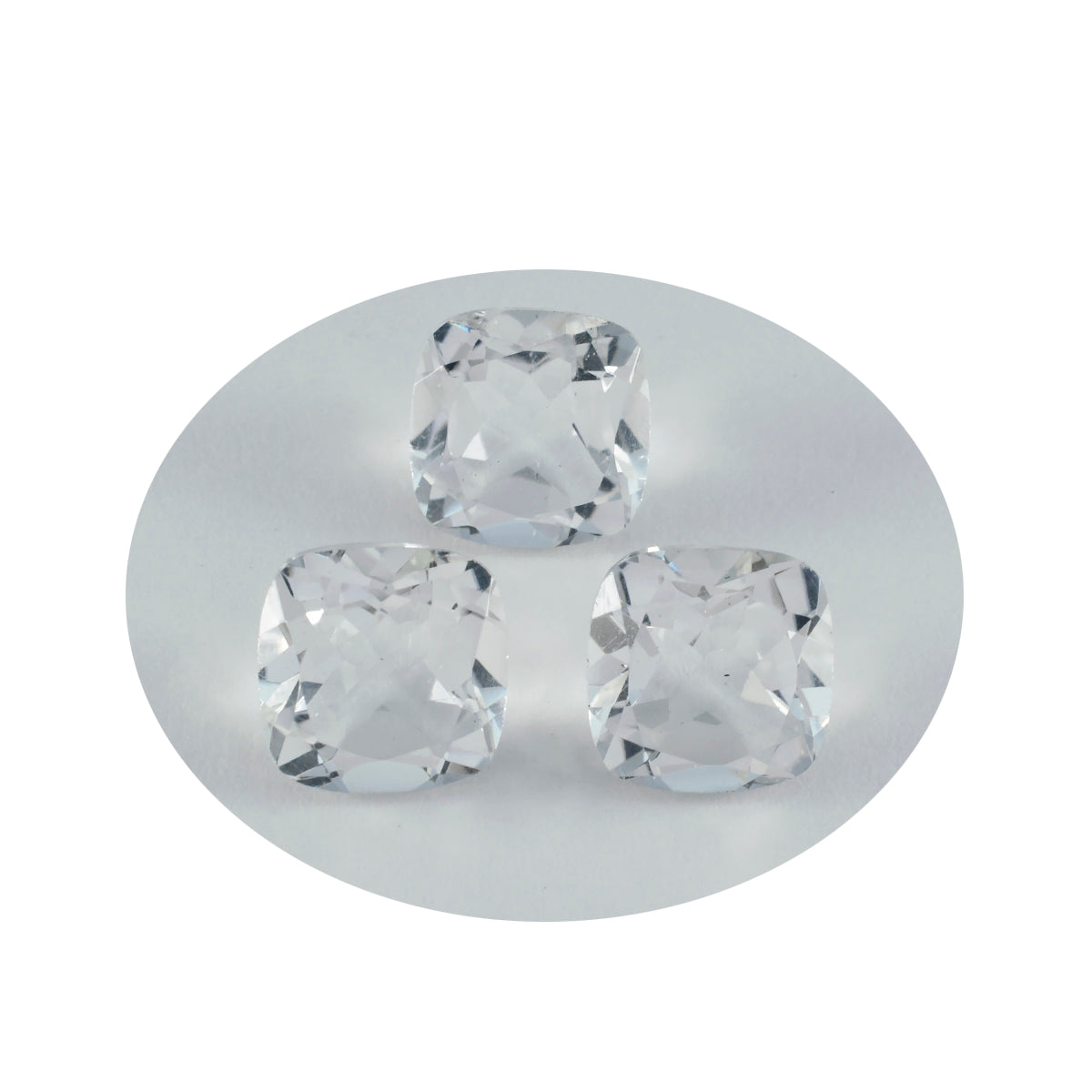 riyogems 1pc white crystal quartz faceted 10x10 mm cushion shape nice looking quality loose stone