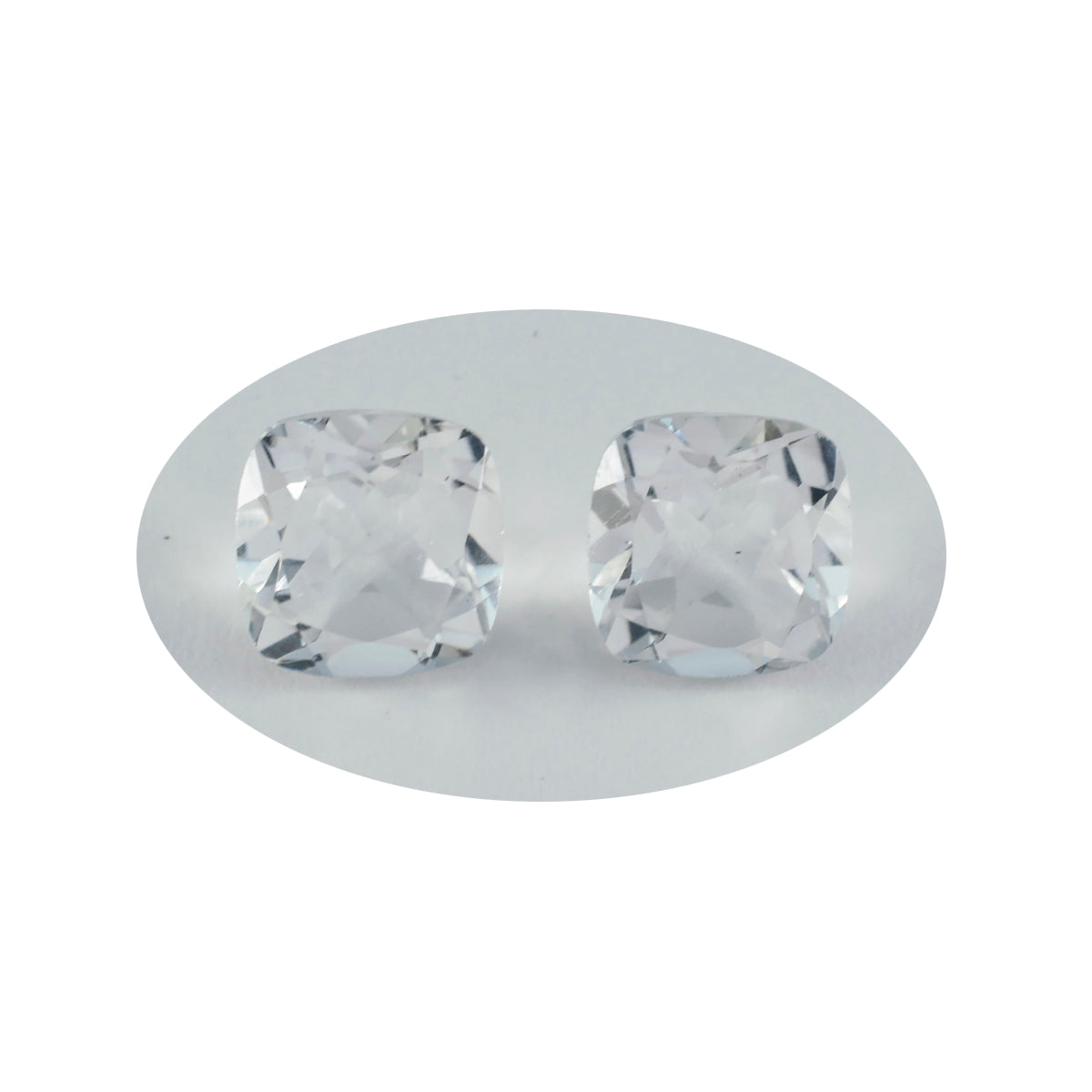 Riyogems 1PC Wit Kristal Kwarts Facet 11x11 mm Kussenvorm uitstekende kwaliteit losse edelsteen