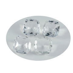 Riyogems 1PC White Crystal Quartz Faceted 12x12 mm Cushion Shape pretty Quality Gem