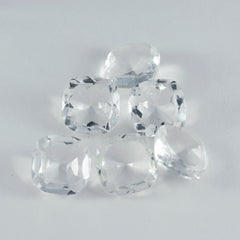 riyogems 1pc ホワイト クリスタル クォーツ ファセット 13x13 mm クッション形状の驚くべき品質の宝石