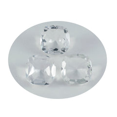 riyogems 1pc ホワイト クリスタル クォーツ ファセット 15x15 mm クッション形状ハンサム品質宝石
