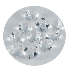 Riyogems 1 Stück weißer Kristallquarz, facettiert, 6 x 6 mm, Kissenform, attraktiver Qualitätsstein