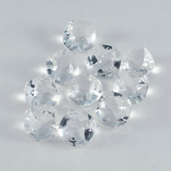 Riyogems 1 pièce de quartz cristal blanc à facettes 6x6mm en forme de coussin pierre de qualité attrayante