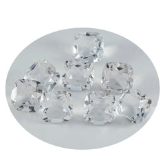 riyogems 1pc white crystal quartz faceted 7x7 mm cushion shape pretty quality gemstone