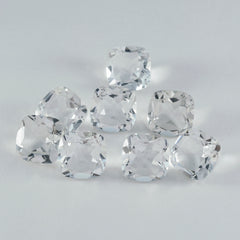 riyogems 1pc white crystal quartz faceted 7x7 mm cushion shape pretty quality gemstone