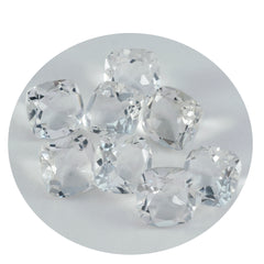 Riyogems 1PC White Crystal Quartz Faceted 8x8 mm Cushion Shape handsome Quality Loose Gem