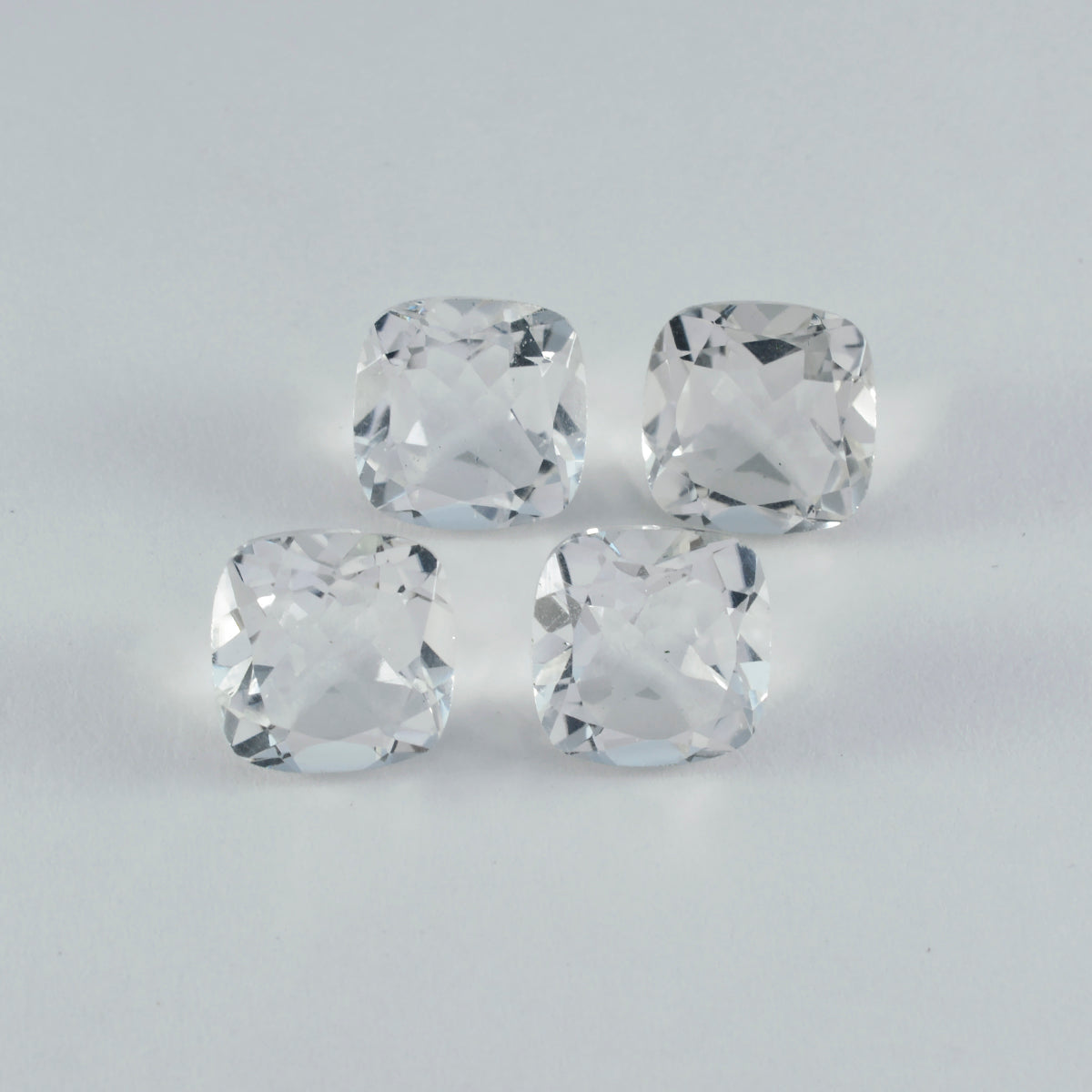 riyogems 1pc white crystal quartz faceted 9x9 mm cushion shape good looking quality loose gems