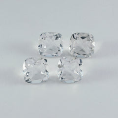 riyogems 1pc white crystal quartz faceted 9x9 mm cushion shape good looking quality loose gems