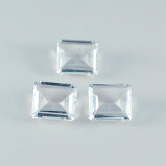 riyogems 1pc cristallo bianco quarzo sfaccettato 10x12 mm forma ottagonale pietra di qualità eccezionale