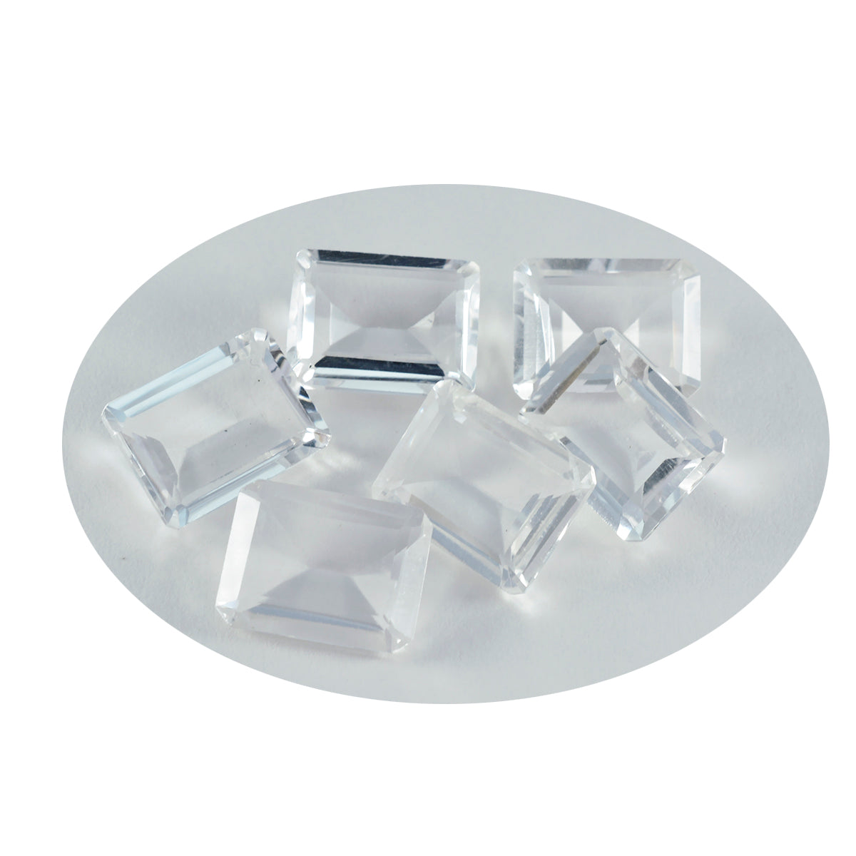 riyogems 1 st vit kristall kvarts fasetterad 10x14 mm oktagon form skönhetskvalitet ädelsten