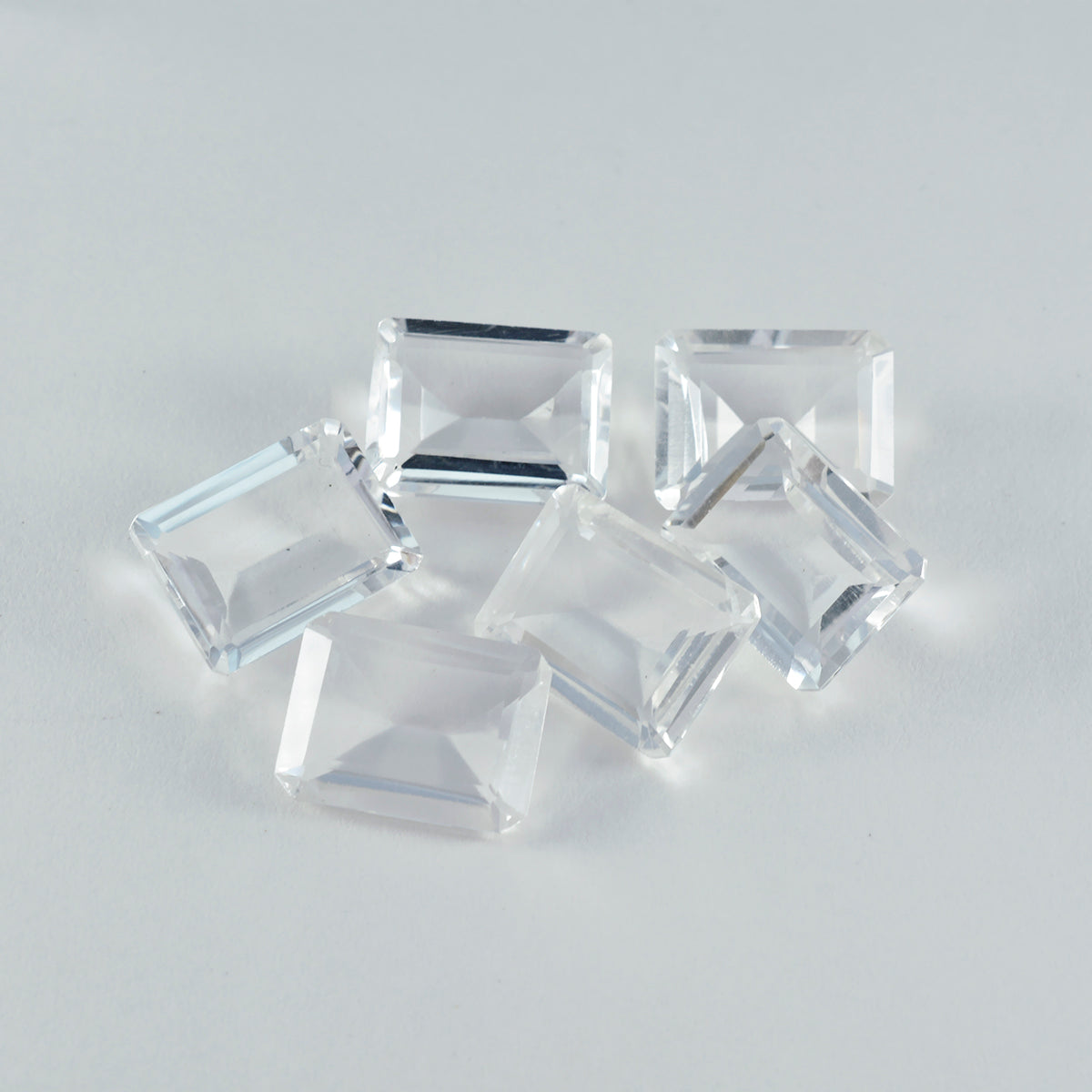 riyogems 1pc cristallo bianco quarzo sfaccettato 10x14 mm forma ottagonale pietra preziosa di qualità di bellezza