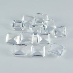 riyogems 1pc white crystal quartz faceted 4x6 mm octagon shape great quality loose gem