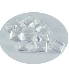Riyogems 1PC White Crystal Quartz Faceted 5x7 mm Octagon Shape fantastic Quality Loose Gems