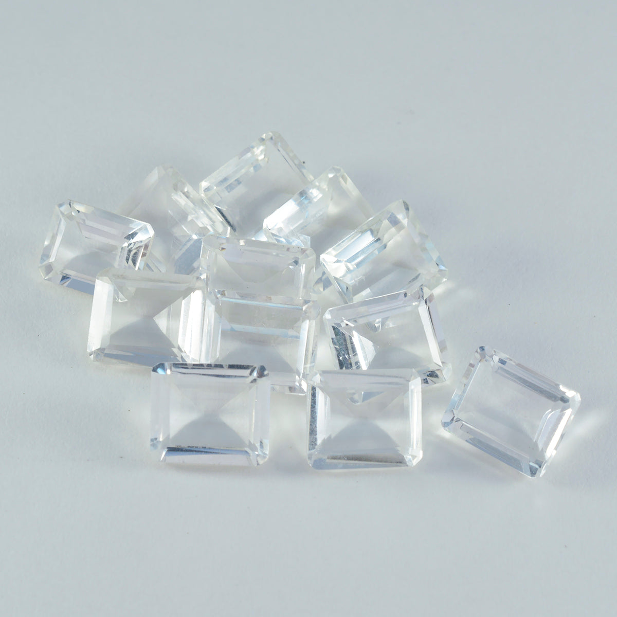 Riyogems, 1 pieza, cristal blanco de cuarzo facetado, 6x8mm, forma octágono, piedra suelta de calidad sorprendente