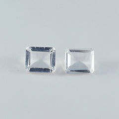 riyogems 1pc white crystal quartz faceted 6x8 mm octagon shape startling quality loose stone