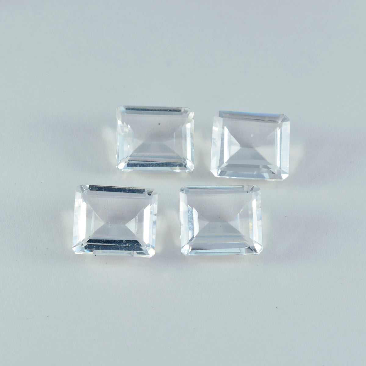 Riyogems 1PC White Crystal Quartz Faceted 8x10 mm Octagon Shape sweet Quality Gem