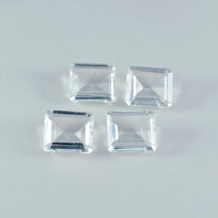 riyogems 1pc white crystal quartz faceted 8x10 mm octagon shape sweet quality gem