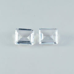 Riyogems 1PC White Crystal Quartz Faceted 9x11 mm Octagon Shape superb Quality Gems