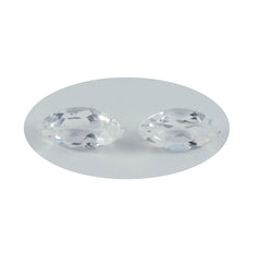 Riyogems 1PC White Crystal Quartz Faceted 10x20 mm Marquise Shape Nice Quality Loose Gems