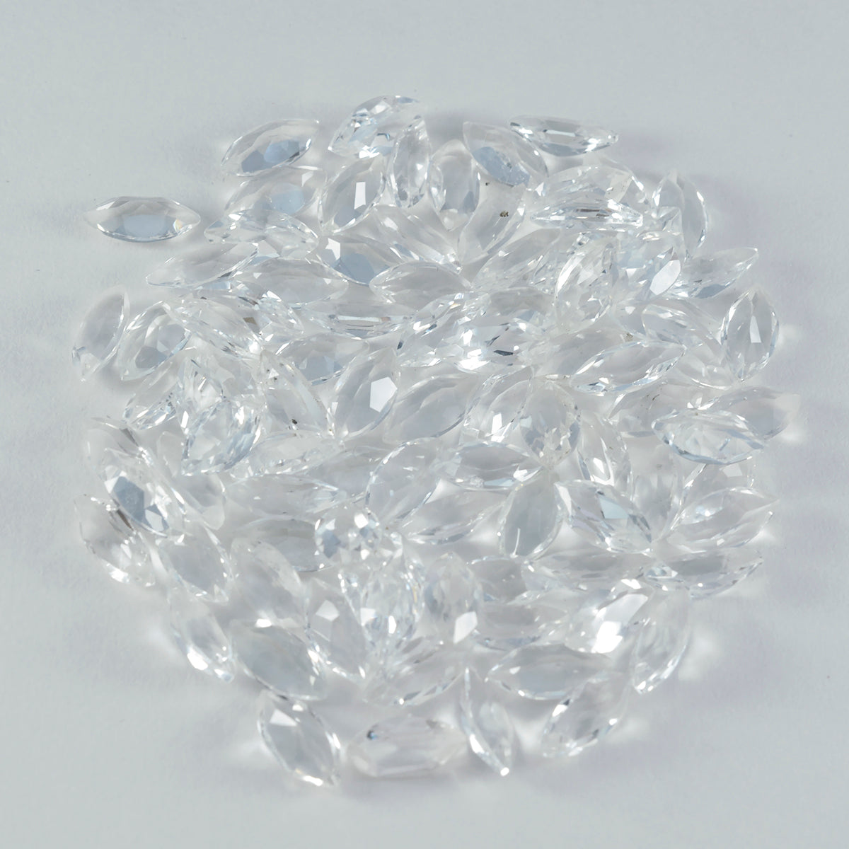 Riyogems 1 pieza cristal blanco cuarzo facetado 3x6mm forma marquesa una piedra suelta de calidad