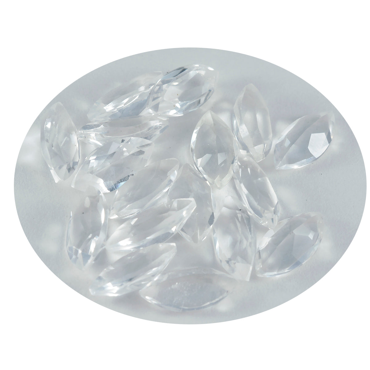 Riyogems 1PC White Crystal Quartz Faceted 6x12 mm Marquise Shape A+ Quality Gems