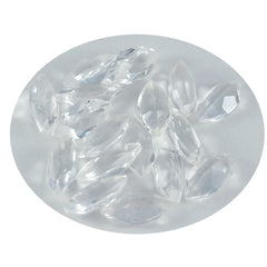 Riyogems 1pc quartz cristal blanc facetté 6x12mm forme marquise a + pierres précieuses de qualité