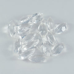 Riyogems 1pc quartz cristal blanc facetté 6x12mm forme marquise a + pierres précieuses de qualité