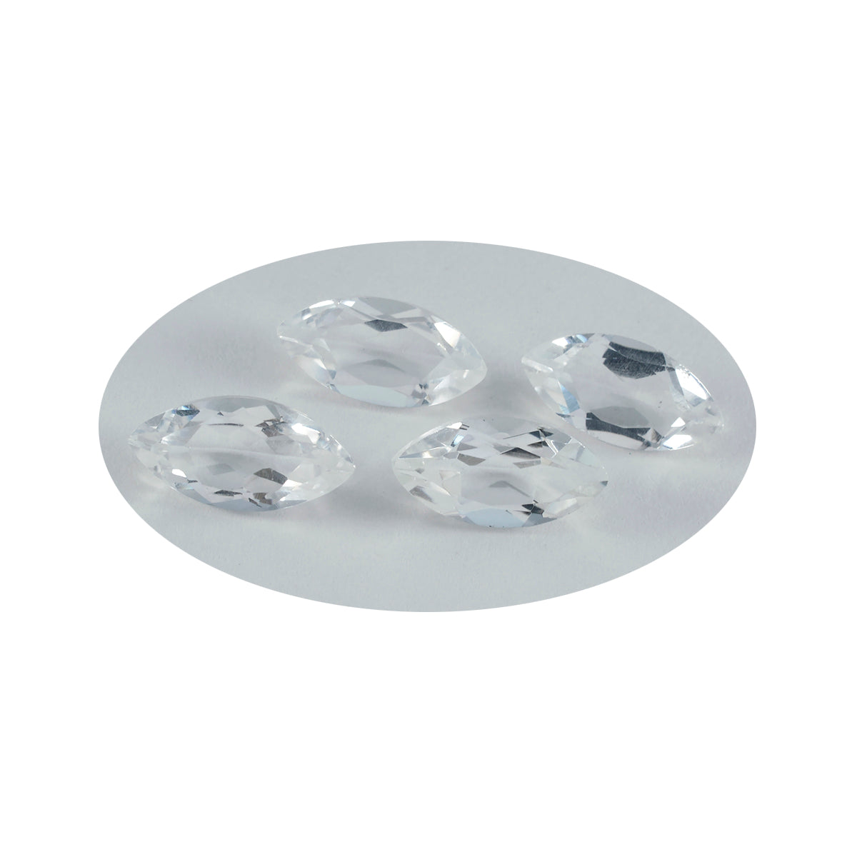 Riyogems, 1 pieza, cristal blanco de cuarzo facetado, 9x18mm, forma de marquesa, gema suelta de buena calidad