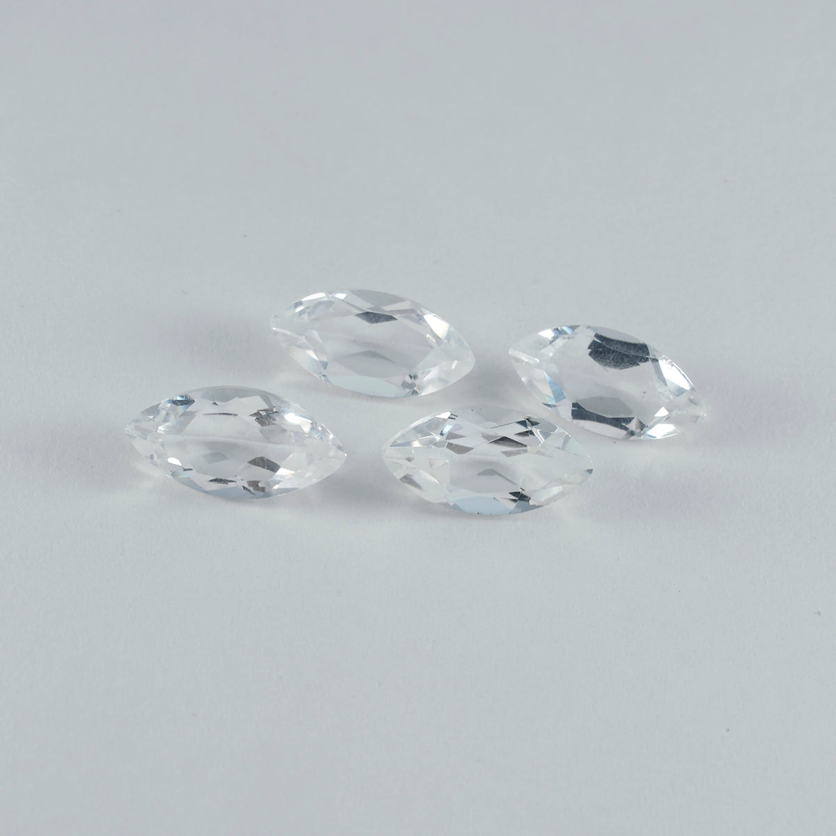 Riyogems 1PC White Crystal Quartz Faceted 8x16 mm Marquise Shape A1 Quality Gemstone